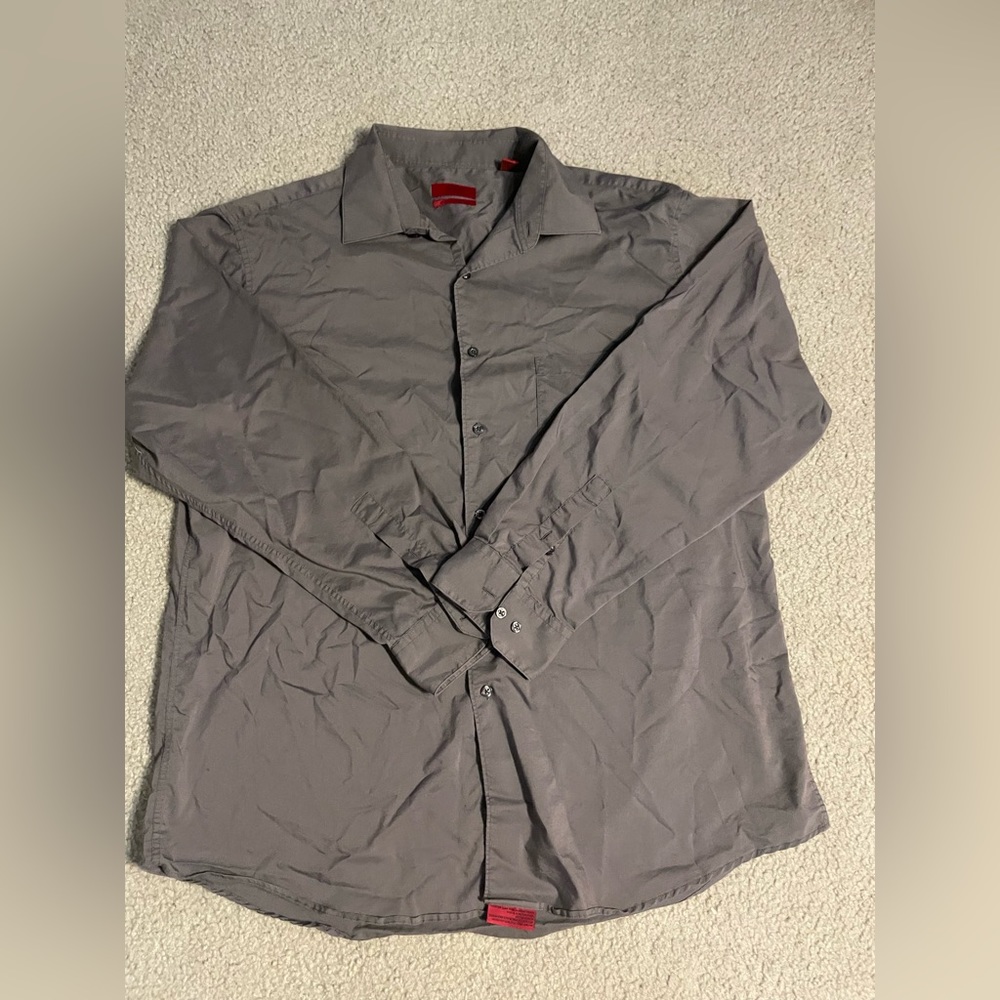 Alfani | Button Up | Gray | XLarge